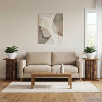 vidaXL Plantenstandaard 2 st Oud hout 30,5 x 30 x 43 cm, Verzenden, Nieuw