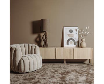Tower Living Amalfi TV-meubel white wash 180 cm, Ophalen of Verzenden, Nieuw
