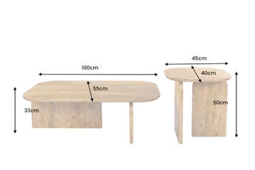 Salontafelset GATSBY 100cm/45cm set van 2 mangohout bruin -, Ophalen of Verzenden, Nieuw
