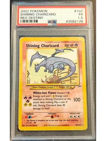 Shining Charizard (NDE 107) PSA 1.5, Ophalen of Verzenden, Nieuw
