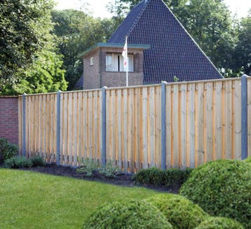 7,7 m1 Hout-beton schutting, grenen groen geïmpregneerd, Nieuw
