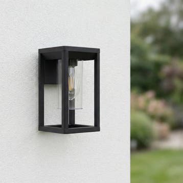 Vierkante wandlamp buiten | Zwart | E27 fitting | Candela, Ophalen of Verzenden, Nieuw, Metaal, E27 (groot)