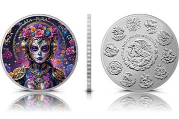 Mexico. 1 Onza 2024 Sunrise - Dia de los Muertos Steampunk ,