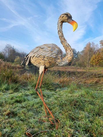 Beeld, Lifelike Crane bird - 135 cm - IJzer