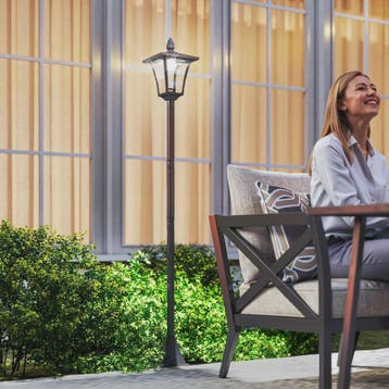 Set van 2 Zonne-energie Tuinlampen Staand Zwart - IP44 - 129, Verzenden, Nieuw