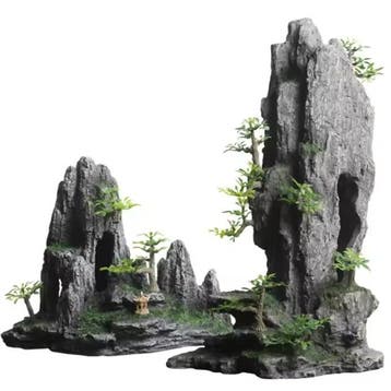 Aquarium Rotstuin Berg met Brug Hars Decor Ornament, Dieren en Toebehoren, Verzenden, Nieuw
