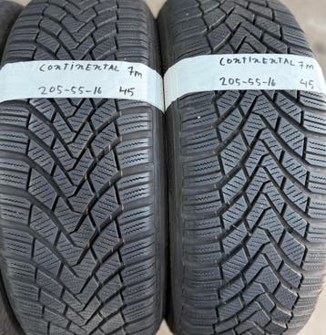 2x 205-55-16 Continental Winter 2x 7mm €45 PerBand 205 55 16, Ophalen, Gebruikt, 16 inch, Band(en)