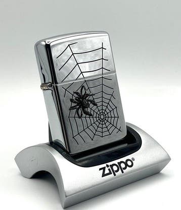 Zippo - Spider Web & Emblem Unfired & New - Mint Condition -, Nieuw
