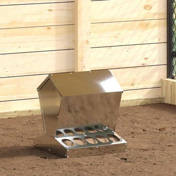vidaXL Kip voerbak Zilver 40 x 40 x 45 cm Gegalvaniseerd, Verzenden, Nieuw