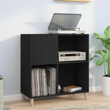 vidaXL Platenkast 84,5x38x89 cm bewerkt hout zwart, Verzenden, Nieuw