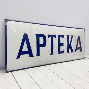Large Pre-WWII Apothecary Enamel Sign - Emaille bord -