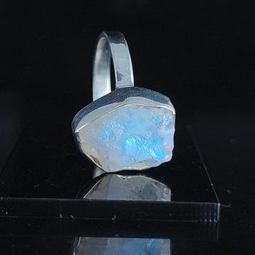 Zilver - Ring - Ruwe maansteen