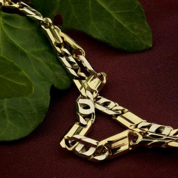 Bicolor gouden figaro schakelarmband, Ophalen of Verzenden, Gebruikt, Overige kleuren, Goud