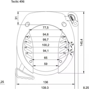 ABUS Ringslot - Extra brede opening - Gehard staal - Auto..., Ophalen of Verzenden, Nieuw