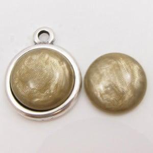 1 x Polaris Cabochon Jais Gold 16,4mm (Cabochons en camée), Hobby en Vrije tijd, Kralen en Sieraden maken, Ophalen of Verzenden