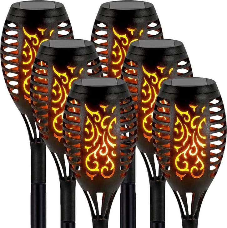 Solar Tuinfakkels - 6 stuks - 49,5cm - Tuinverlichting op..., Tuin en Terras, Buitenverlichting, Verzenden