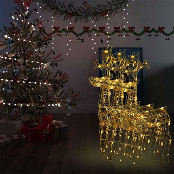 vidaXL Kerstversiering rendier 3 st 60x16x100 cm acryl, Verzenden, Nieuw