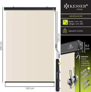 Klemluifel - Balkon luifel - Verticale luifel - 160x250 cm -, Verzenden, Zo goed als nieuw