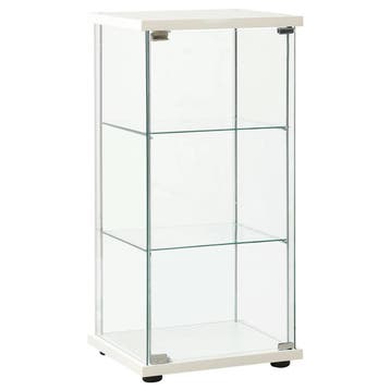 vidaXL Vitrinekast gehard glas wit, Huis en Inrichting, Kasten | Overige, Verzenden, Nieuw