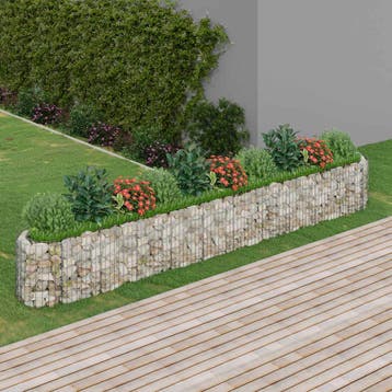 vidaXL Gabion plantenbak verhoogd 400x50x50 cm, 100 cm of meer, Verzenden, Nieuw, Metaal