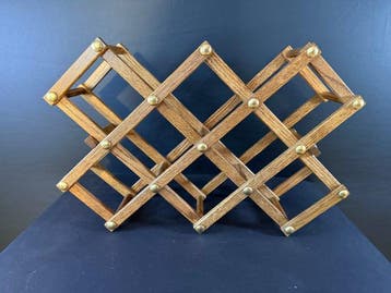 Wijnrek - Hout - Wijnrek - opvouwbaar,, Antiek en Kunst