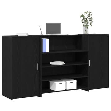 vidaXL Receptiebalie zwart eiken 200x50x103,5 cm bewerkt, Verzenden, Nieuw