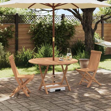 vidaXL Tuin Bistro Set 3 st Naturel Massief Teakhout, Verzenden, Nieuw, 3 zitplaatsen