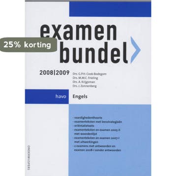 Examenbundel 2008/2009 Havo Engels 9789006074710, Verzenden, Gelezen, G.P.H. Cook-Bodegom