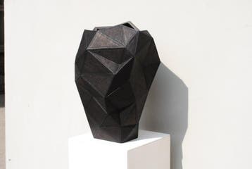 Gilles Caffier - Vaas - Aardewerk, Leder - Vaas Prisme in
