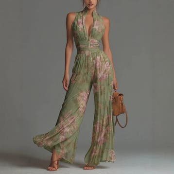 Chiffon Jumpsuit Dames - Elegante Mouwloze Palazzo Broek met, Verzenden, Nieuw