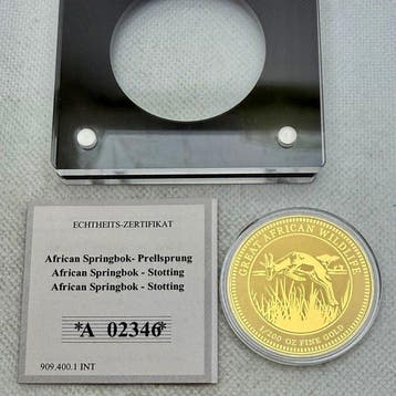 Afrika. Great African Wildlife , oro 1/200 Oz (.999) (Zonder