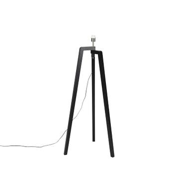 Landelijke vloerlamp tripod zwart zonder kap - Puros, Verzenden, Nieuw, Hout