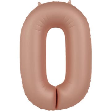 Folie Ballon cijfer 0 Vintage Rose 86 cm, Verzenden, Nieuw, Feestartikel, Verjaardag