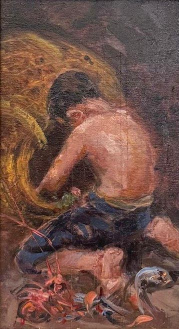 Scuola Napoletana (XIX) - Giovane Pescatore, Antiek en Kunst, Kunst | Schilderijen | Klassiek
