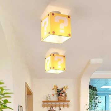 Gele vraagteken plafondlamp kinderkamer, Verzenden, Nieuw