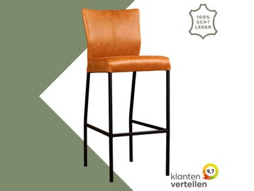 Leren barkruk Revolt hoog - Vintage Cognac (cognac) - Poten, Huis en Inrichting, Barkrukken, Nieuw, Leer, Ophalen of Verzenden