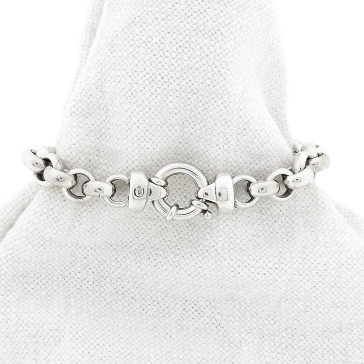 Zilveren jasseronschakel armband (Schakelarmband), Sieraden, Tassen en Uiterlijk, Armbanden, Overige kleuren, Gebruikt, Zilver