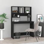 vidaXL Bureau met schappen 102x45x148 cm bewerkt hout zwart, Verzenden, Nieuw