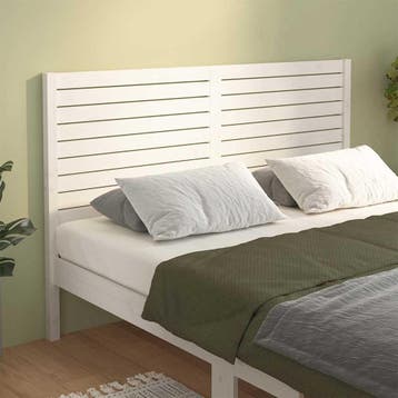 vidaXL Hoofdbord 206x4x100 cm massief grenenhout wit, Verzenden, Nieuw, Wit, Hout