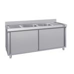 GGM Gastro | Spoelkast ECO - RVS - 1800x700mm - met 2 |, Verzenden, Nieuw in verpakking, RVS Meubilair