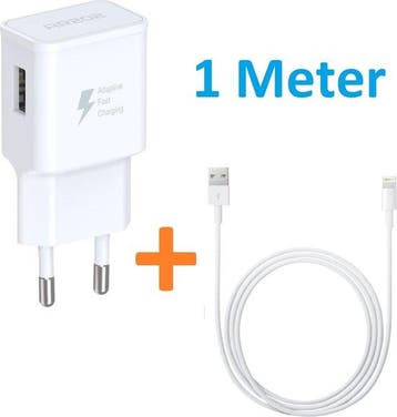 Lightning Oplaadkabel – USB Adapter – Snelladen – 1 Meter, Ophalen of Verzenden, Nieuw