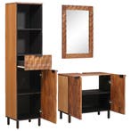 vidaXL Badkamer Sets 3 pcs Acacia Bruin Winish Massief Mango, Verzenden, Nieuw, Overige typen