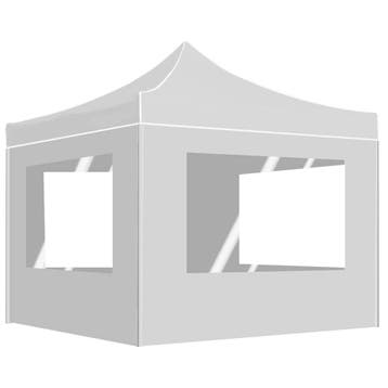 vidaXL Partytent inklapbaar met wanden 2x2 m aluminium wit, Verzenden, Nieuw, Partytent