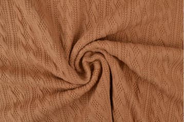 Jacquard gebreid kabel stof Beige - rol 30 meter, Verzenden, Nieuw, Beige
