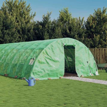 vidaXL Tuinkas met stalen frame 60 m² 12x5x2,3 m groen, Tuin en Terras, Kassen, Verzenden, Nieuw