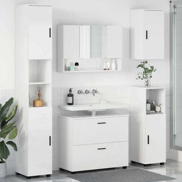 vidaXL Badkamermeubelset 5 st Hoogglans wit 35 x 30 x 192 cm, Verzenden, Nieuw, Overige typen
