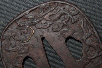 Katana - gesmeed ijzer - Dragon & Cloud Tsuba : C5-718 -