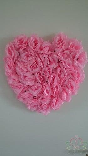Hart autodecoratie zijden bloemen roze met zuignappen 45x40, Hobby en Vrije tijd, Ophalen of Verzenden, Nieuw