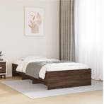 vidaXL Bedframe zonder matras bewerkt hout bruin eikenkleur, 90 cm, Eenpersoons, Bruin, Verzenden
