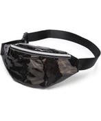 Heuptasje Zwart Holografisch Klein Crossbody Tasje Iridescen, Ophalen of Verzenden, Nieuw, Overige kleuren, Overige typen